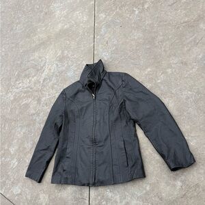 Vintage East 5th Black Genuine Leather Zip Up Jacket Large